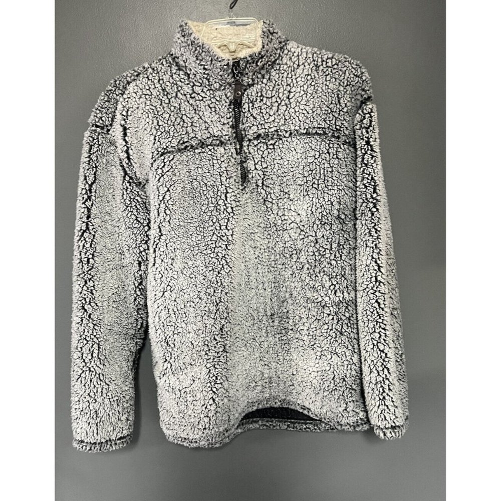 Vintage Arctic Point Men Sz M Navy  Blue Sherpa Jacket Frosted Pullover Outdoor